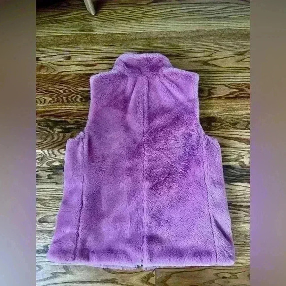 JCREW MERCANTILE - Guava Pink Faux Fur Small Front Zip Vest - Picture 9 of 9